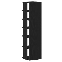 Produktbild för Skoskåp svart ek 25x27x102 cm konstruerat trä