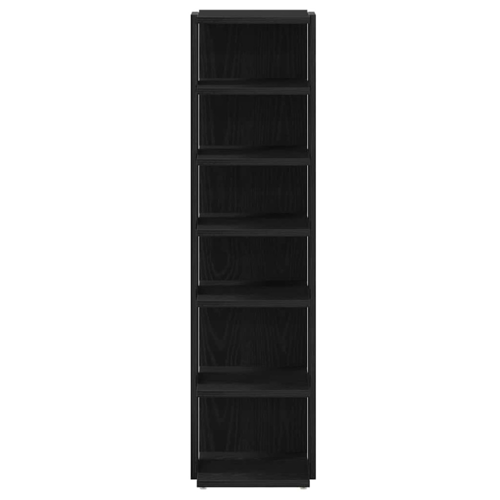 Produktbild för Skohyllor 2 st svart ek 25x27x102 cm konstruerat trä