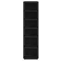 Produktbild för Skohyllor 2 st svart ek 25x27x102 cm konstruerat trä