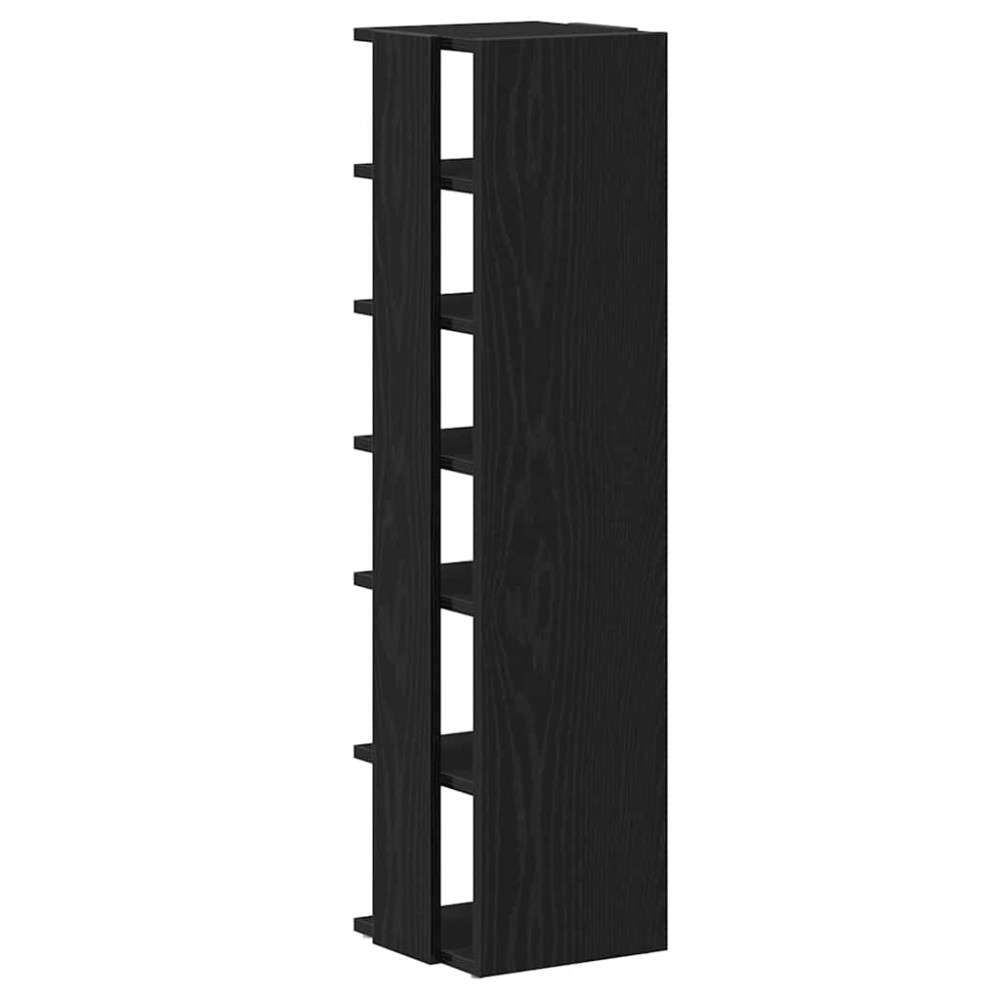 Produktbild för Skohyllor 2 st svart ek 25x27x102 cm konstruerat trä