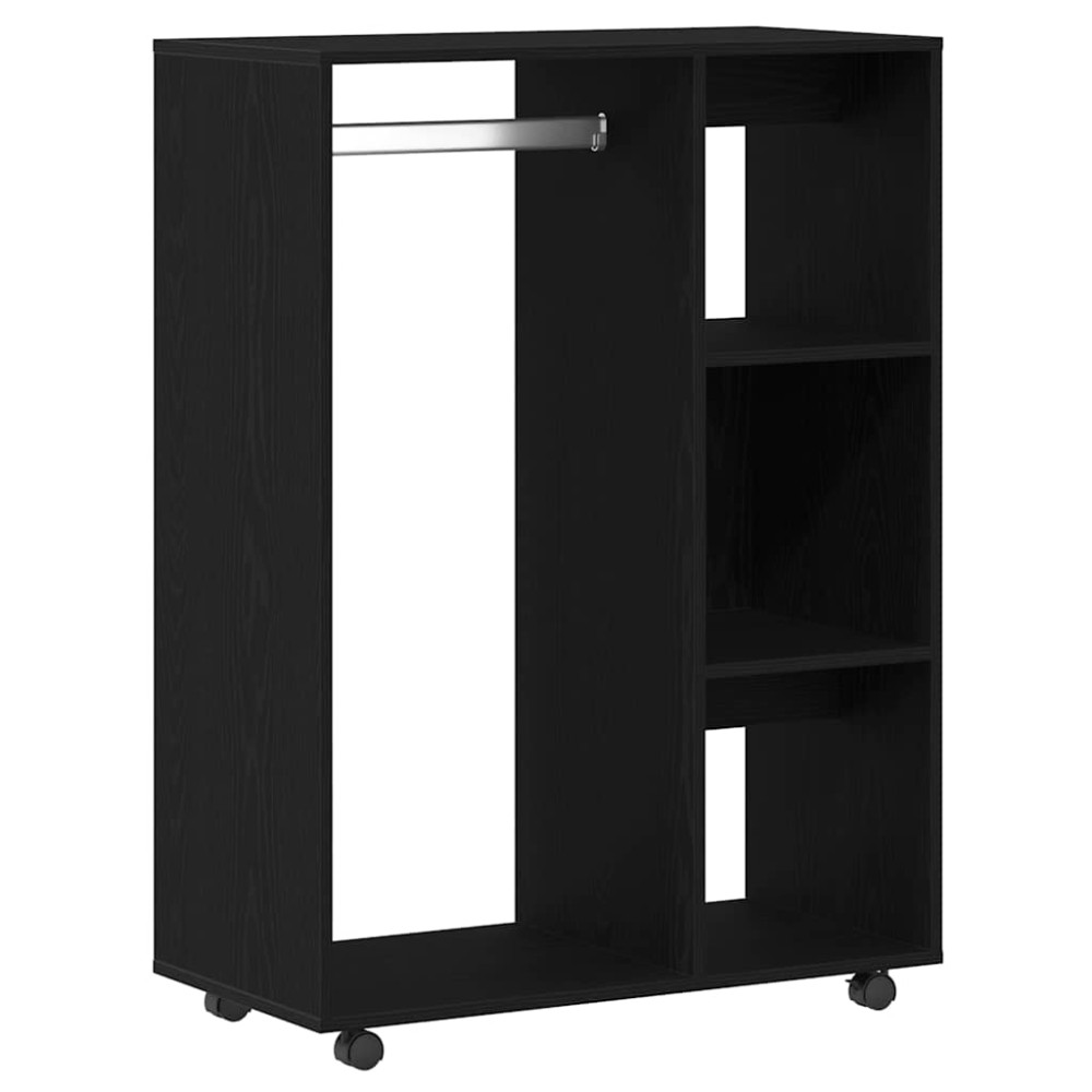 Produktbild för Garderob svart ek 80x40x110 cm konstruerat trä