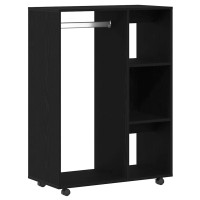 Produktbild för Garderob svart ek 80x40x110 cm konstruerat trä