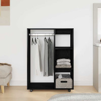 Produktbild för Garderob svart ek 80x40x110 cm konstruerat trä