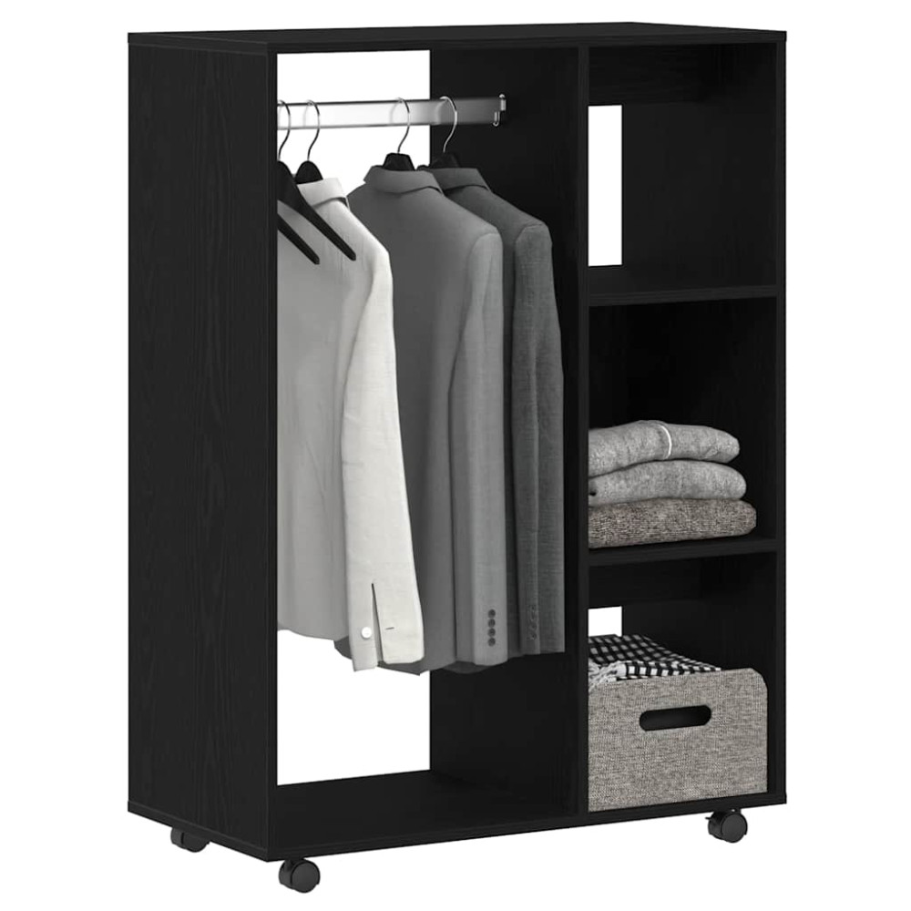 Produktbild för Garderob svart ek 80x40x110 cm konstruerat trä