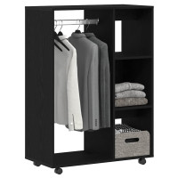 Produktbild för Garderob svart ek 80x40x110 cm konstruerat trä