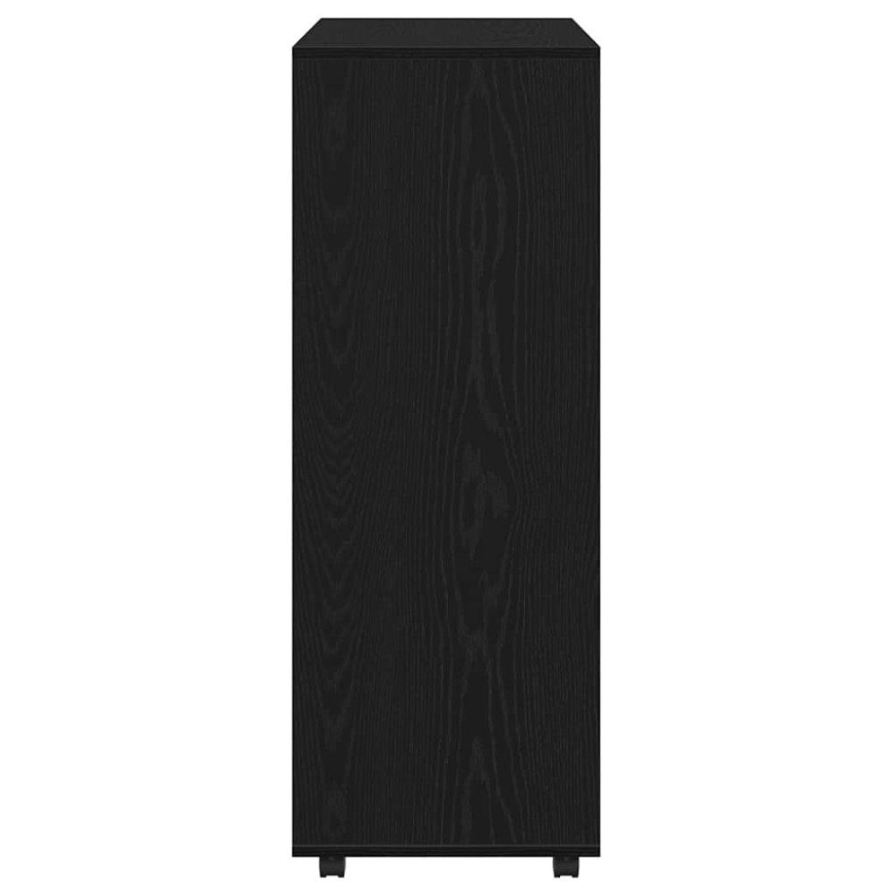 Produktbild för Garderob svart ek 80x40x110 cm konstruerat trä