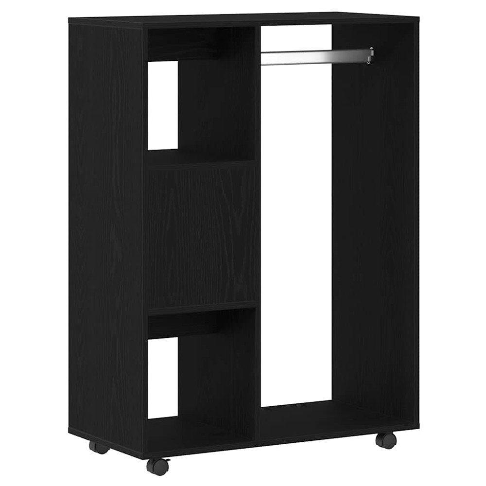 Produktbild för Garderob svart ek 80x40x110 cm konstruerat trä