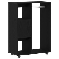 Produktbild för Garderob svart ek 80x40x110 cm konstruerat trä