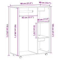 Produktbild för Garderob svart ek 80x40x110 cm konstruerat trä