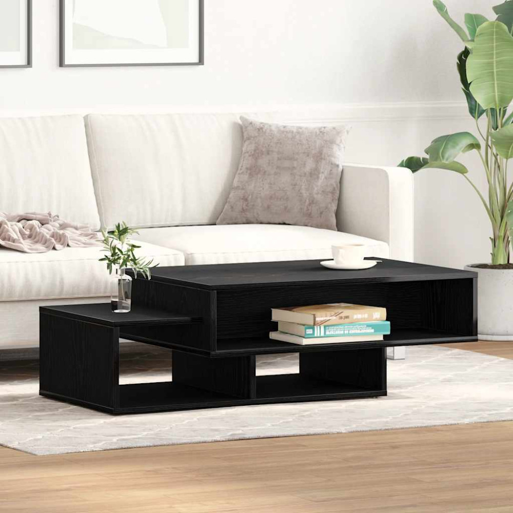 Produktbild för Soffbord svart ek 105x55x32 cm konstruerat trä