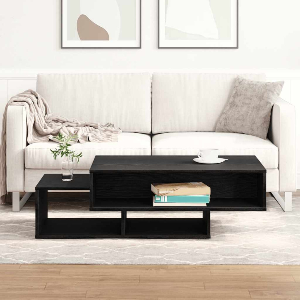 Produktbild för Soffbord svart ek 105x55x32 cm konstruerat trä