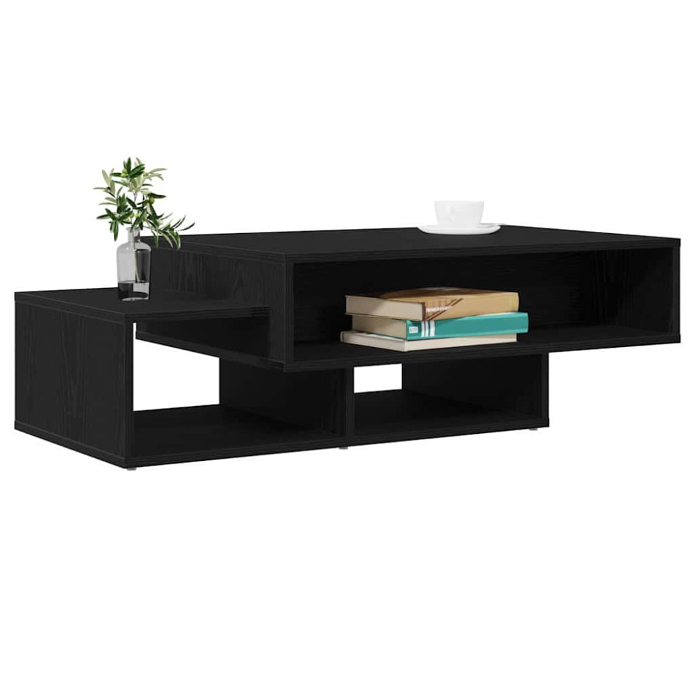 Produktbild för Soffbord svart ek 105x55x32 cm konstruerat trä