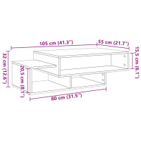 Produktbild för Soffbord svart ek 105x55x32 cm konstruerat trä