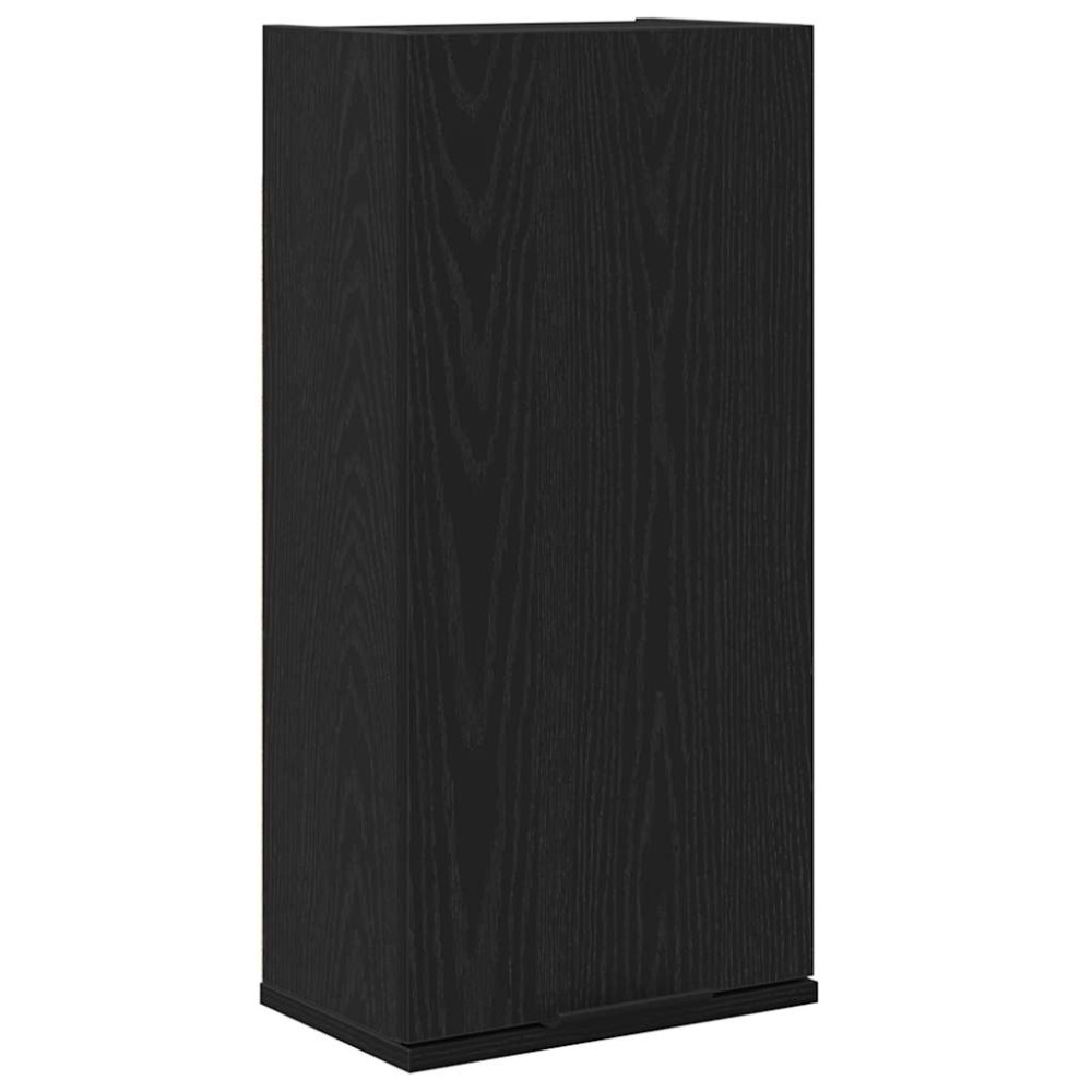 Produktbild för Väggmonterat skåp svart ek 32x20x67 cm konstruerat trä