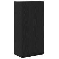Produktbild för Väggmonterat skåp svart ek 32x20x67 cm konstruerat trä