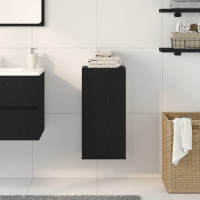 Produktbild för Väggmonterat skåp svart ek 32x20x67 cm konstruerat trä