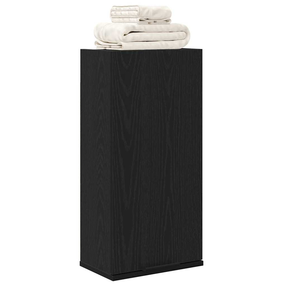 Produktbild för Väggmonterat skåp svart ek 32x20x67 cm konstruerat trä