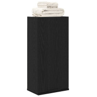 Produktbild för Väggmonterat skåp svart ek 32x20x67 cm konstruerat trä