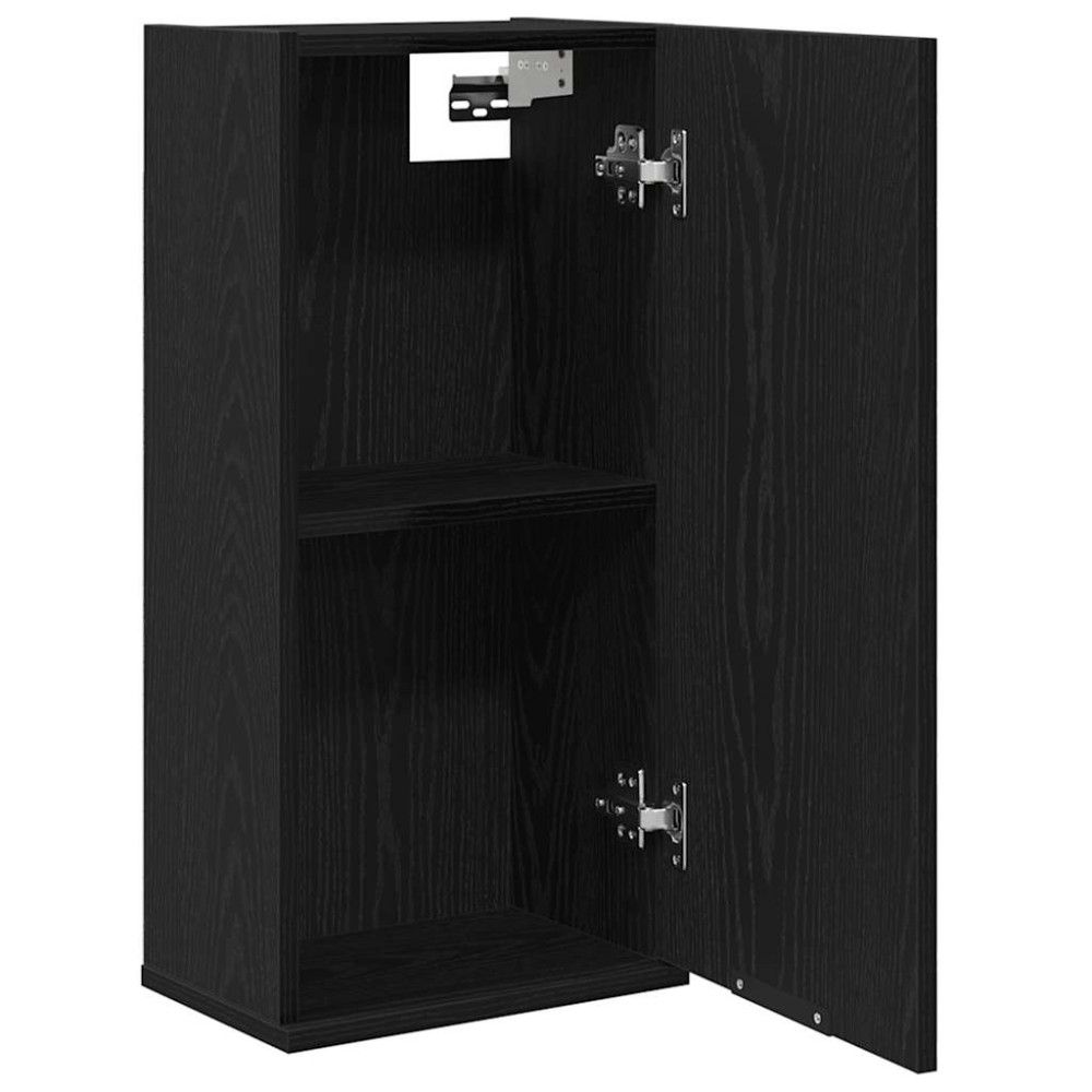 Produktbild för Väggmonterat skåp svart ek 32x20x67 cm konstruerat trä