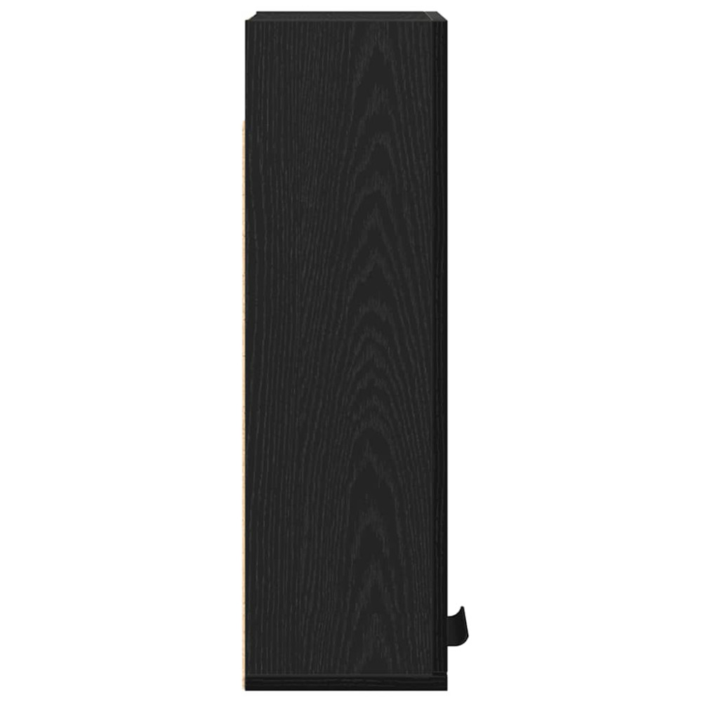 Produktbild för Väggmonterat skåp svart ek 32x20x67 cm konstruerat trä