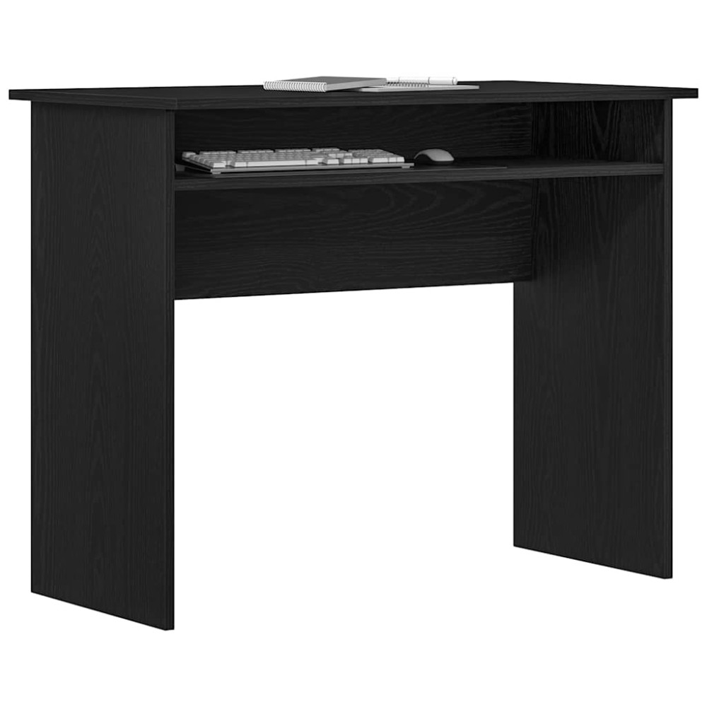 Produktbild för Skrivbord svart ek 90x50x74 cm konstruerat trä