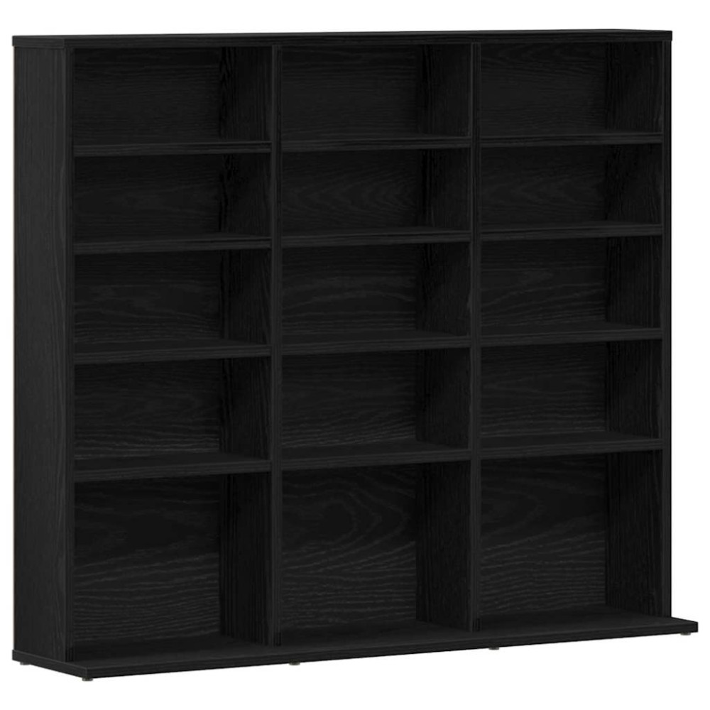 Produktbild för CD-bänk svart ek 100x23x89,5 cm konstruerat trä