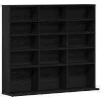 Produktbild för CD-bänk svart ek 100x23x89,5 cm konstruerat trä