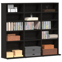 Produktbild för CD-bänk svart ek 100x23x89,5 cm konstruerat trä