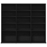 Produktbild för CD-bänk svart ek 100x23x89,5 cm konstruerat trä