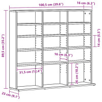 Produktbild för CD-bänk svart ek 100x23x89,5 cm konstruerat trä