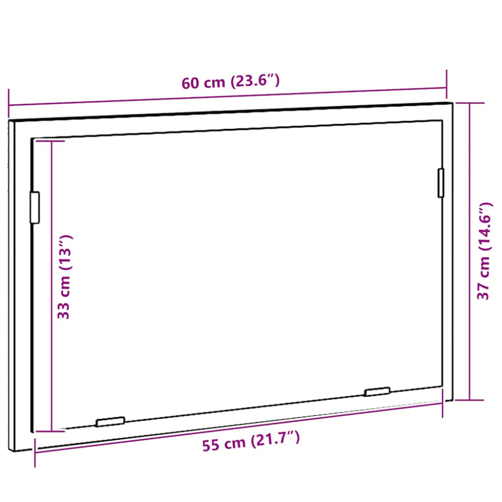 Produktbild för Badrumsspegel med LED-lampor svart ek 60x8,5x37 cm