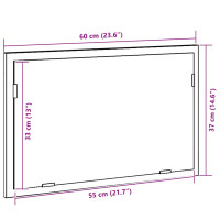 Produktbild för Badrumsspegel med LED-lampor svart ek 60x8,5x37 cm
