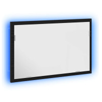 Produktbild för Badrumsspegel med LED-lampor svart ek 60x8,5x37 cm