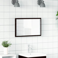 Produktbild för Badrumsspegel med LED-lampor svart ek 60x8,5x37 cm