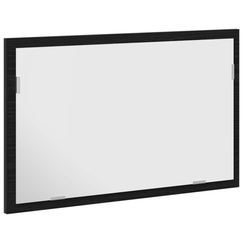 Produktbild för Badrumsspegel med LED-lampor svart ek 60x8,5x37 cm