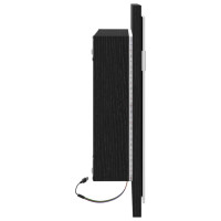 Produktbild för Badrumsspegel med LED-lampor svart ek 60x8,5x37 cm