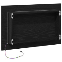 Produktbild för Badrumsspegel med LED-lampor svart ek 60x8,5x37 cm