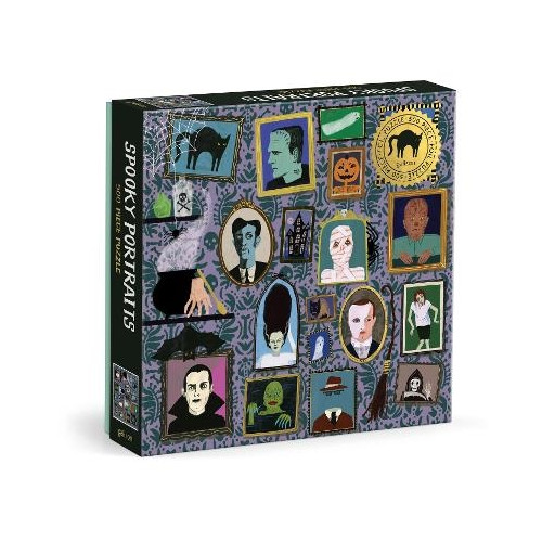 Galison Spooky Portraits 500 Piece Foil Puzzle