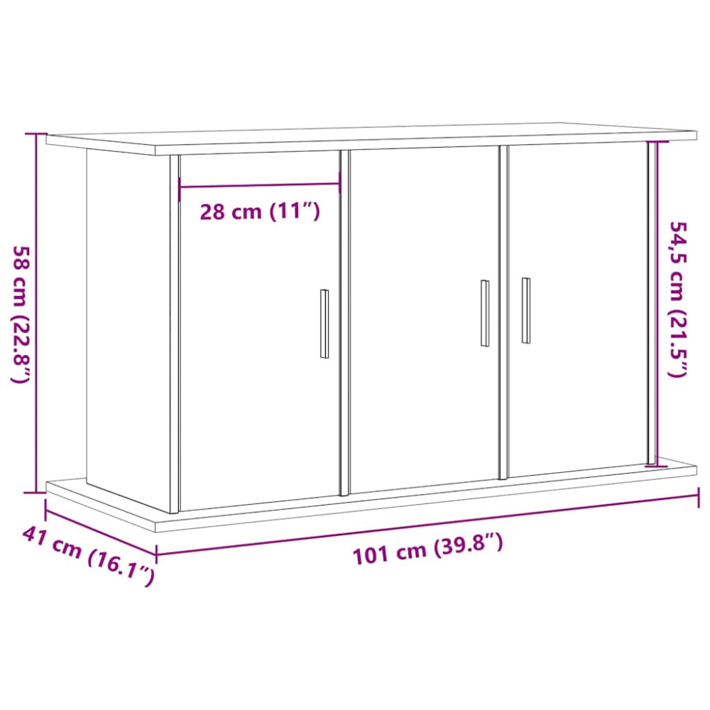 Produktbild för Akvariestativ svart ek 101x41x58 cm konstruerat trä
