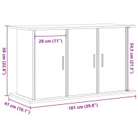 Produktbild för Akvariestativ svart ek 101x41x58 cm konstruerat trä