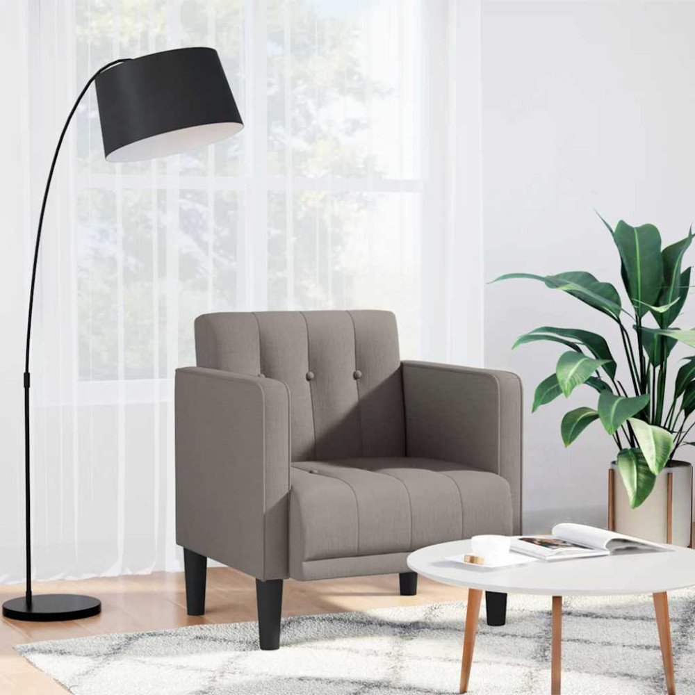 Produktbild för Soffstol med armstöd taupe 53 cm tyg