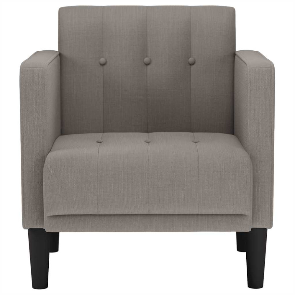 Produktbild för Soffstol med armstöd taupe 53 cm tyg