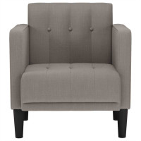 Produktbild för Soffstol med armstöd taupe 53 cm tyg