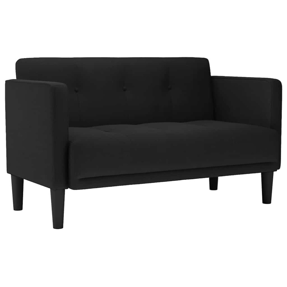 Produktbild för Loveseat soffa svart 111 cm tyg