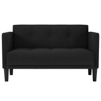 Produktbild för Loveseat soffa svart 111 cm tyg