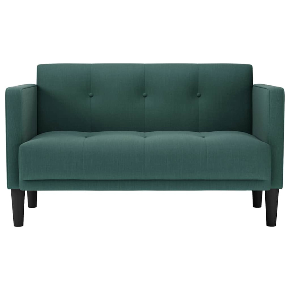 Produktbild för Loveseat soffa mörkgrön 111 cm tyg