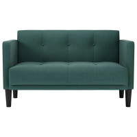 Produktbild för Loveseat soffa mörkgrön 111 cm tyg