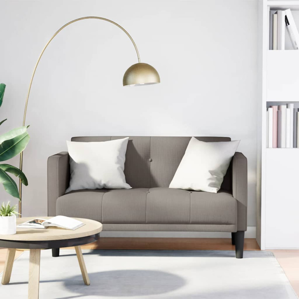 Produktbild för Loveseat soffa taupe 111 cm tyg