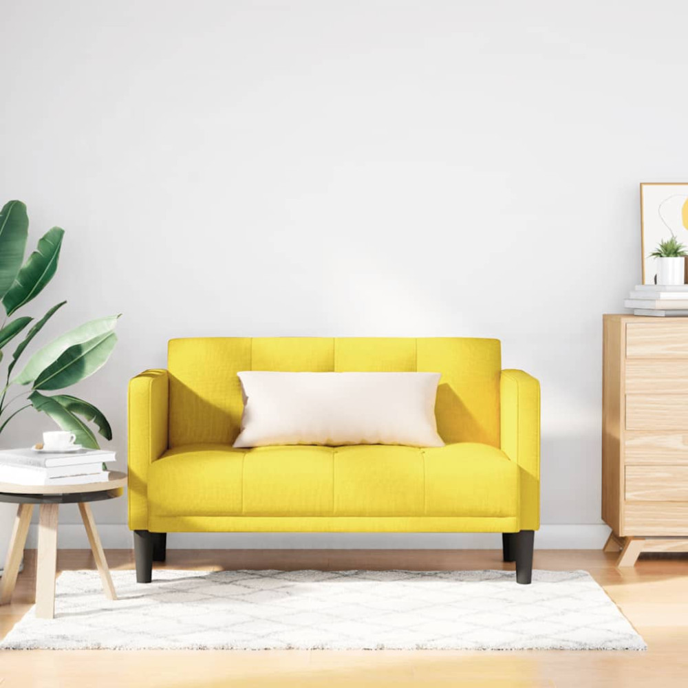 Produktbild för Loveseat soffa gul 111 cm tyg