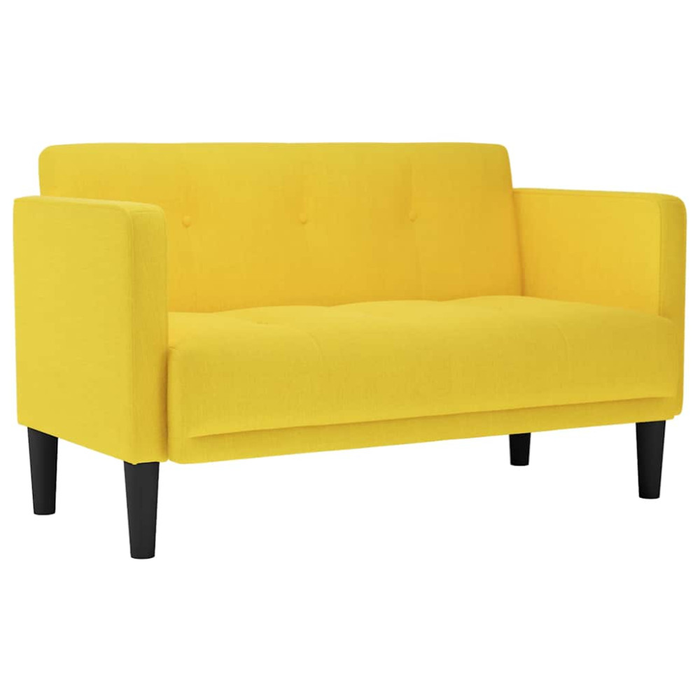 Produktbild för Loveseat soffa gul 111 cm tyg